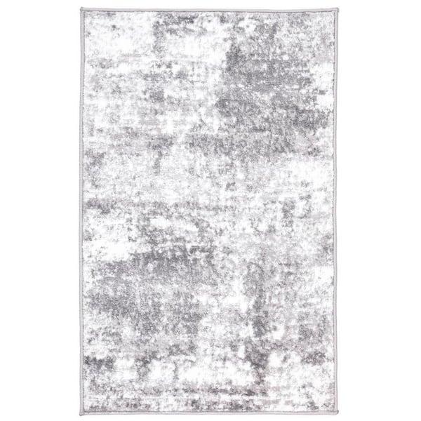 World Rug Gallery Distressed Modern Abstract Gray 2 ft. x 3 ft. Area Rug