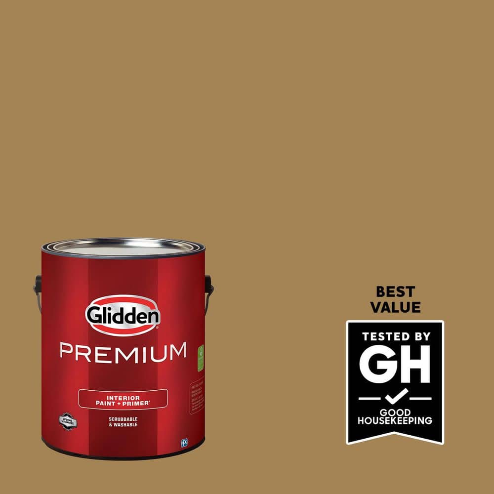Glidden Premium 1 gal. PPG1093-7 Tattle Tan Flat Interior Latex