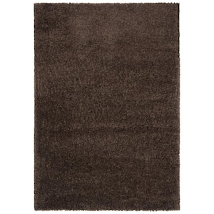 August Shag Brown 2 ft. x 4 ft. Solid Area Rug