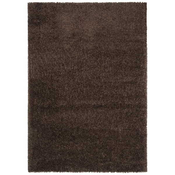 SAFAVIEH August Shag Brown 4 ft. x 6 ft. Solid Area Rug