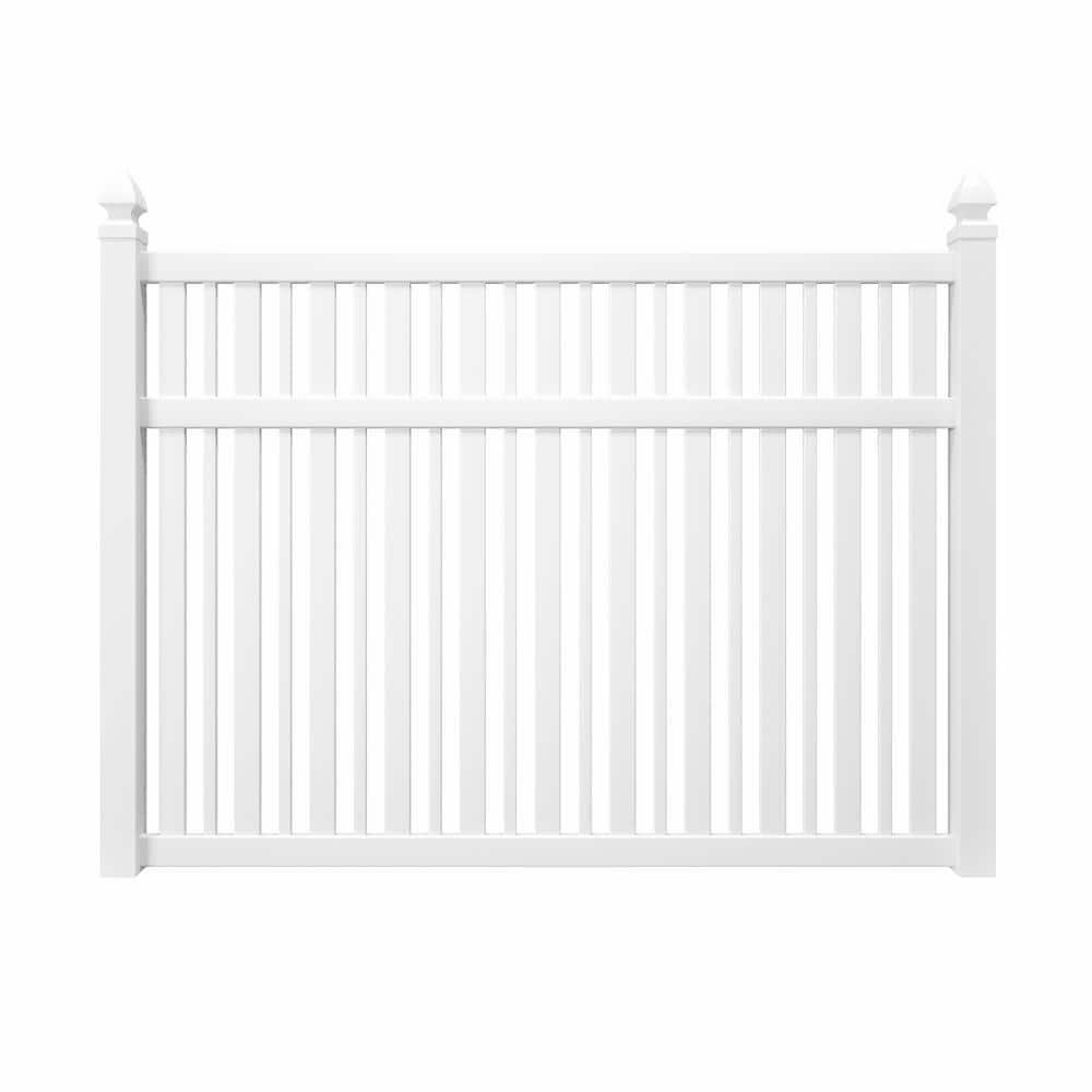 Veranda Pro-Series 6 ft. H x 8 ft. W White Vinyl Lafayette Spaced Picket Fence Panel