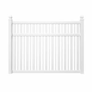 Pro-Series 6 ft. H x 8 ft. W White Vinyl Lafayette Spaced Picket Fence Panel