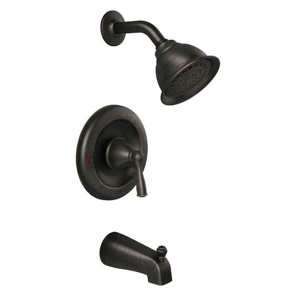 MOEN Banbury Single-Handle 1-Spray 1.75 GPM Tub and Shower Faucet in Mediterranean Bronze (Valve Included)