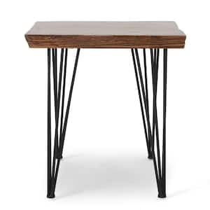 Chana Industrial Square Natural Faux Live Edge Dining Table