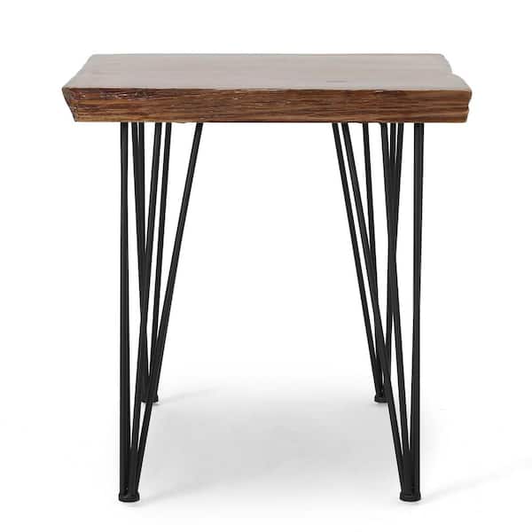 Noble House Chana Industrial Square Natural Faux Live Edge Dining Table