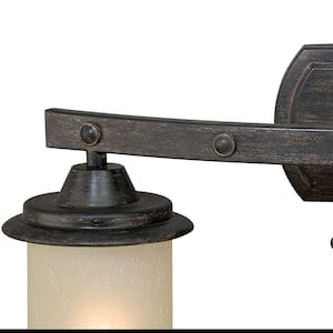 Halifax 22.5 in. W 3-Light Bronze Rustic Bathroom Vanity Light Fixture