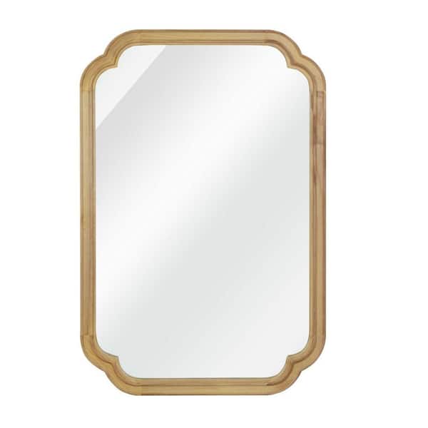 Natural Wood 24 in. W x 36 in H Farmhouse Rectangle Wood Framed Mirror