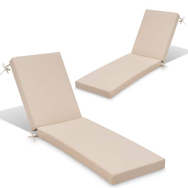 Unbranded 71.5 in. x 20.5 in. 2-Piece Outdoor Chaise lounge Cushion in Beige