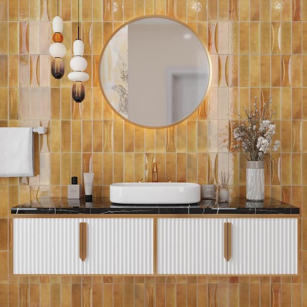 Antiek 2.58 in x 7.9 in Orange Ceramic Glossy Wall Tile (40 Cases/215.2 sq. ft. /Pallet)