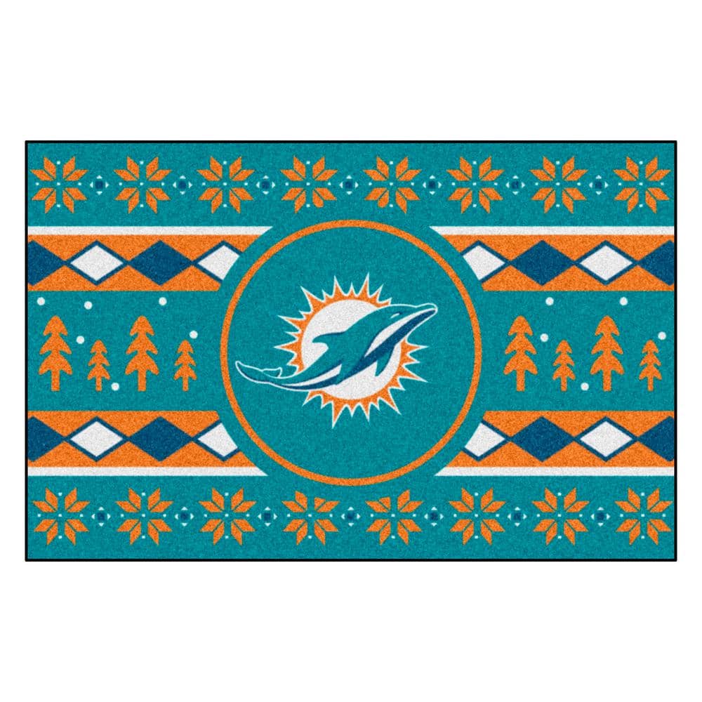 FANMATS Teal 1 ft. 7 in. x 2 ft. 6 in. Miami Dolphins Vintage Starter Mat  Area Rug 32503 - The Home Depot