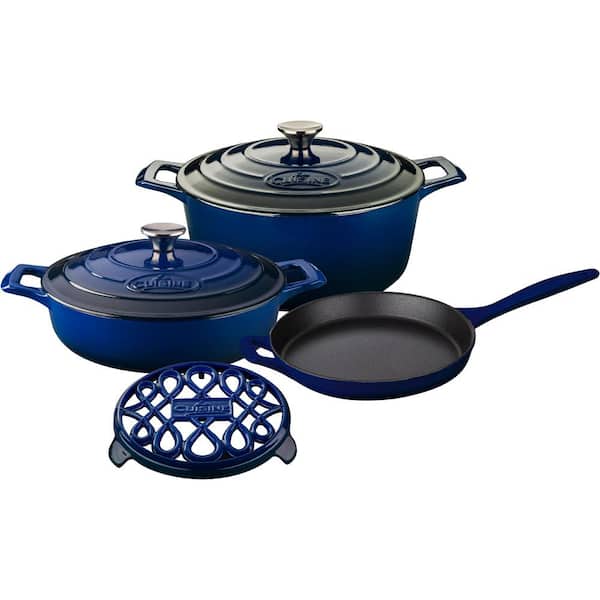 La Cuisine PRO Range 6-Piece Cast Iron Cookware Set in Ultramarine Blue
