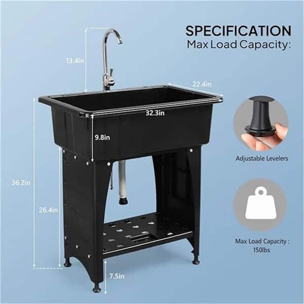 Karl home 32.3 in. D x 22.4 in. W Freestanding Laundry/Utility