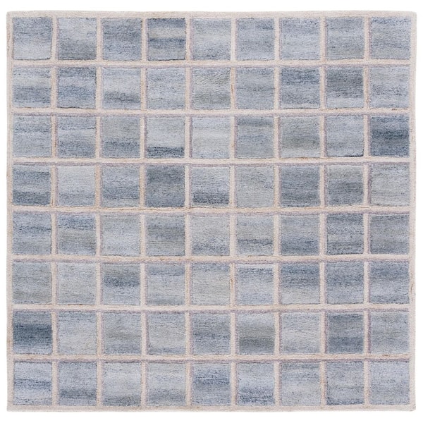 Renewal 6 ft. x 6 ft. Beige/Gray Geometric Tile Square Area Rug