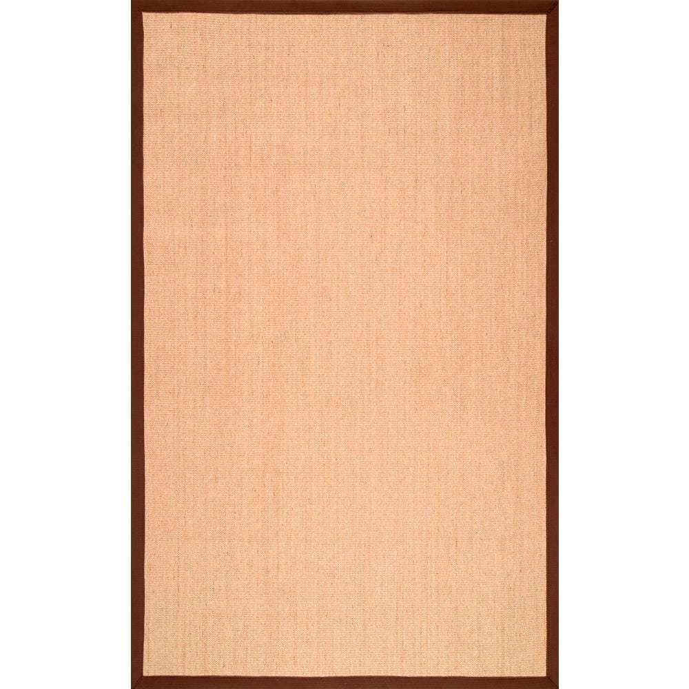 Eco-Friendly Handmade Sisal 4'x6' Rug with Non-Slip Latex Backing in Brown