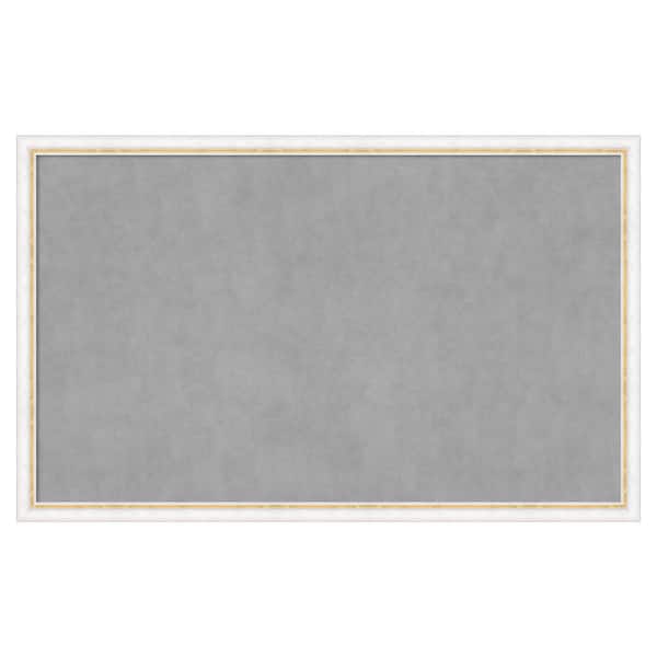 Amanti Art Morgan White Gold 42 in. x 26 in Framed Magnetic Board