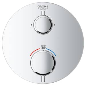 Grohtherm Dual Function Thermostatic 2-Handle Trim Kit in StarLight Chrome (Valve Not Included)