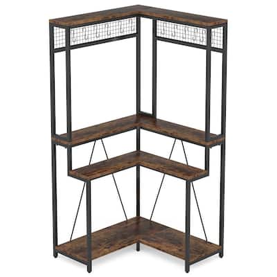 Corner Plant Stand, 67 Tall Flower Shelf with 15 Hanging Hooks
