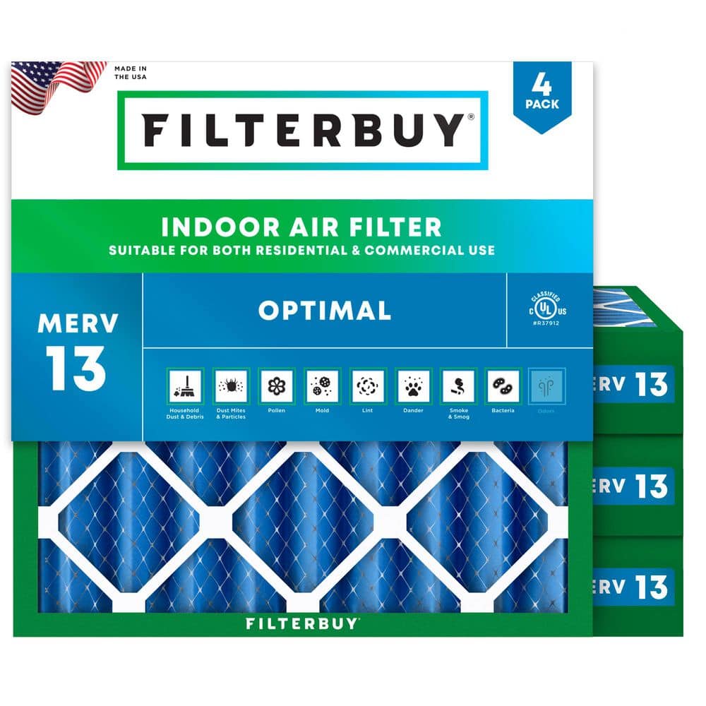 19 in. x 19 in. x 4 in. MERV 13 (FPR 10) Health Defense Pleated HVAC AC Furnace Air Filters Replacement (4-Pack) price history on PriceWatchPro