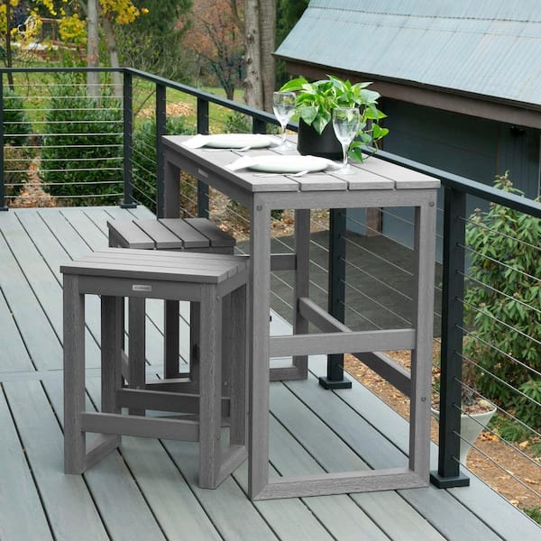 Monroe Modern Coastal Teak Counter Height Balcony 3-Piece Set