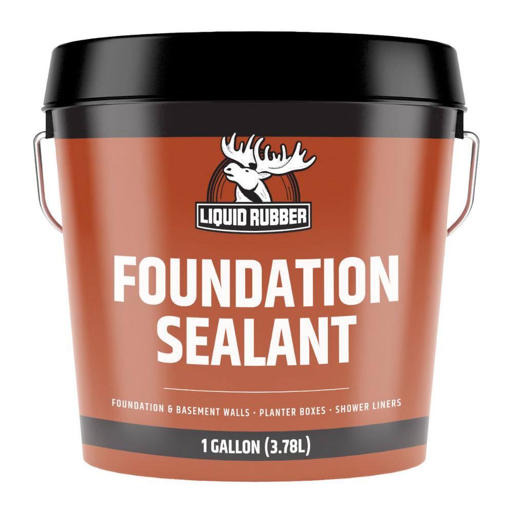 Liquid Rubber Concrete Foundation and Basement Sealant, 128 oz. Black