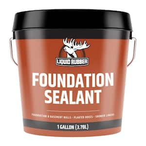 Liquid Rubber Concrete Foundation and Basement Sealant, 128 oz. Black