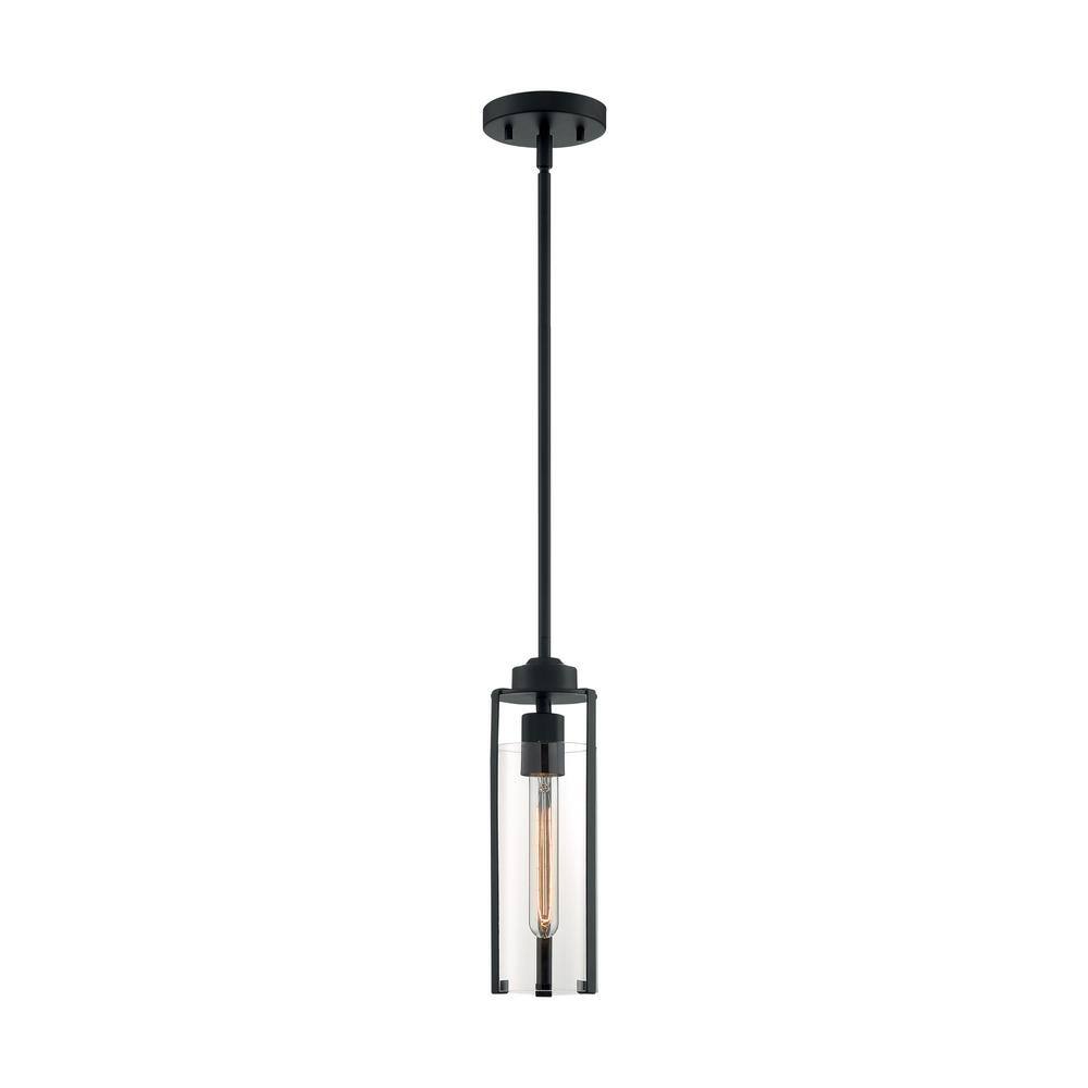 Marina Modern Mini Pendant Light in Matte Black with Clear Glass