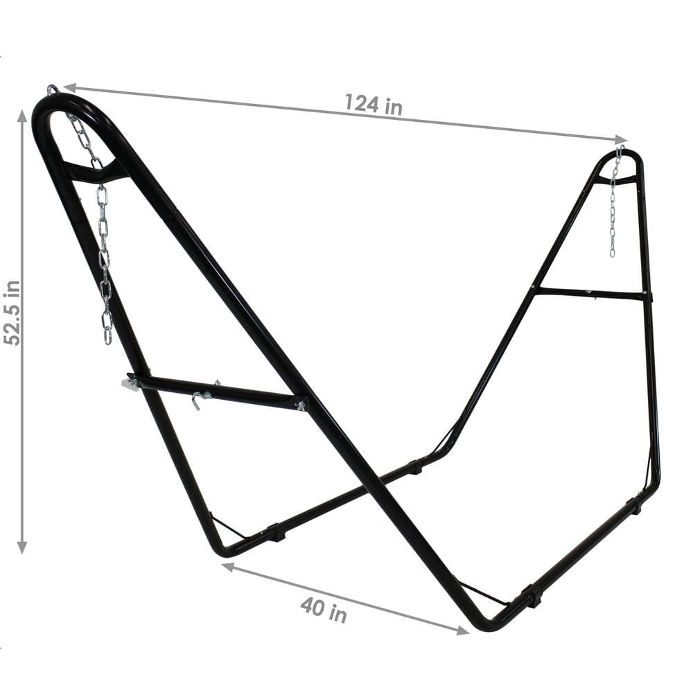 Black Powder-Coated Steel Universal Hammock Stand for 9 to 14 Feet