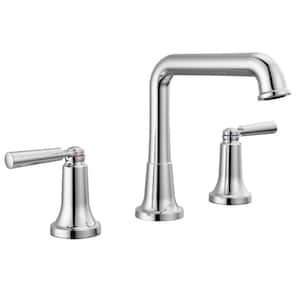 Saylor 8 in. Widespread Double Handle Bathroom Faucet in Polished Chrome