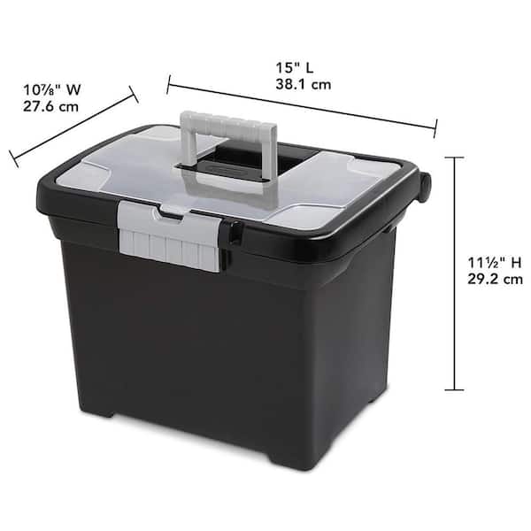 Sterilite Portable Lockable File Box Organizer with Handle (12 Pack)