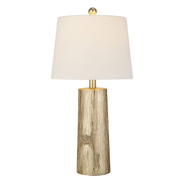 Cresswell 24 in. Faux Wood and Soft Gold Luster Rustic Farmhouse