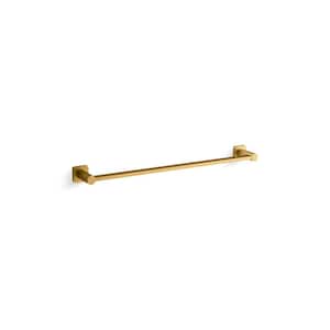 Parallel 24 in. Wall Mounted Towel Bar in Vibrant Brushed Moderne Brass