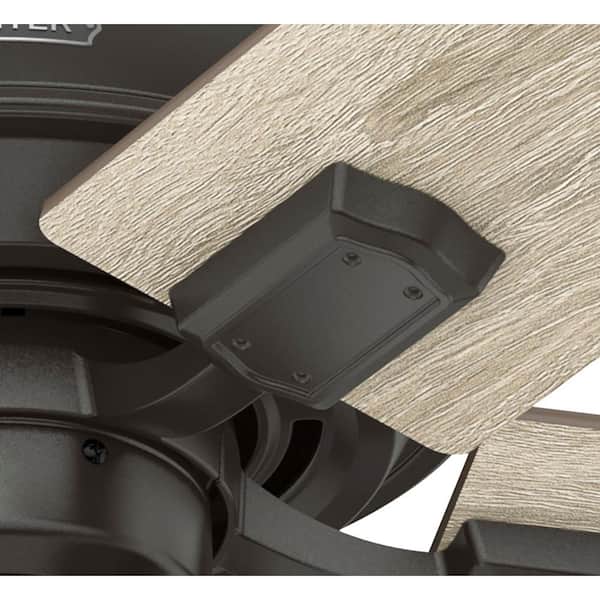 Hunter - Crystal Peak 44 in. Indoor Noble Bronze Ceiling Fan with Light Kit Included