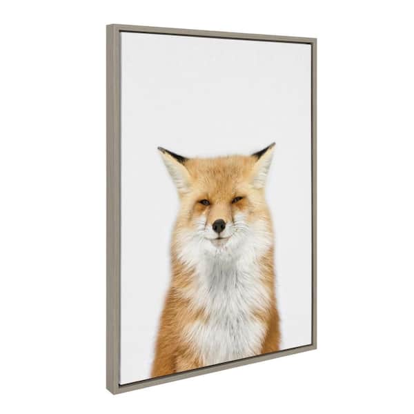 Sylvie "Animal Studio Fox 3" by Amy Peterson Art Studio Gray Framed Art Print 23 in. x 33 in.