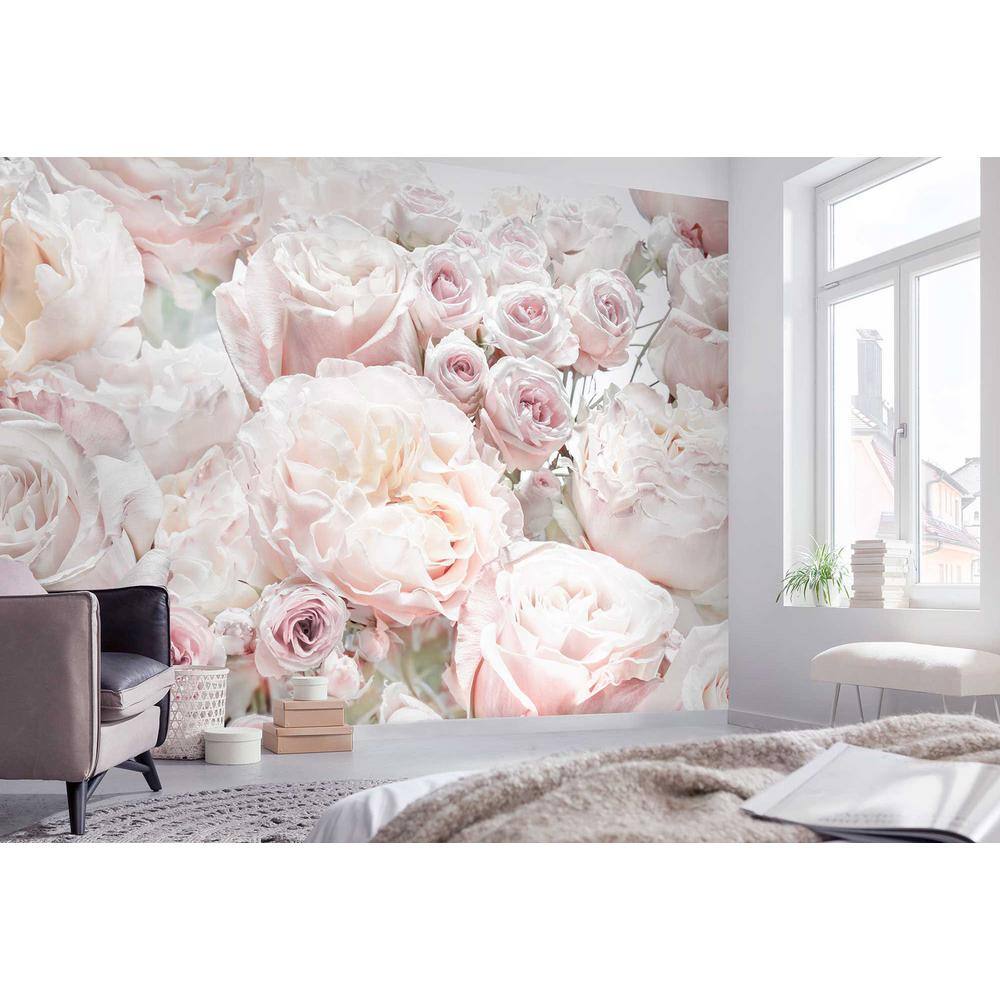 Photorealistic Pink Roses Wall Mural for Kids Room