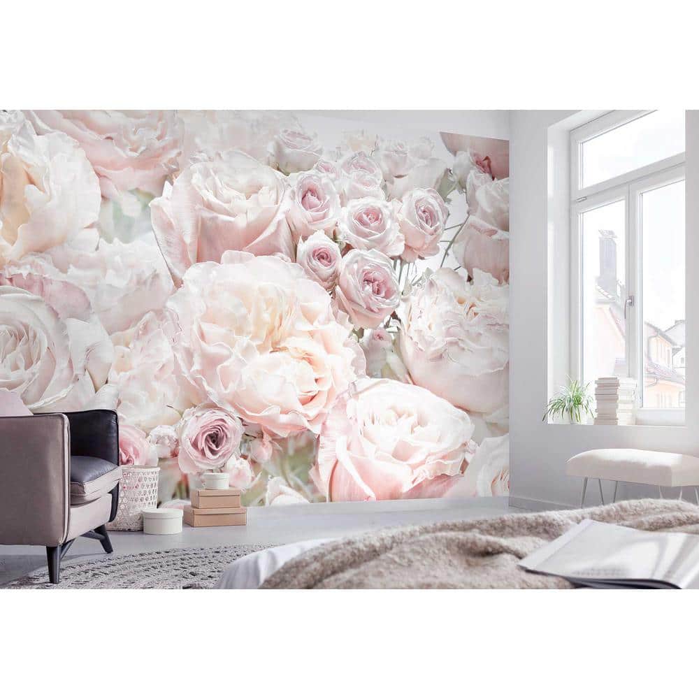 Photorealistic Pink Roses Wall Mural for Kids Room