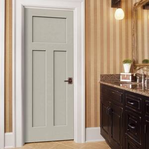 30 in. x 80 in. Craftsman Desert Sand Left-Hand Smooth Solid Core Molded Composite MDF Single Prehung Interior Door