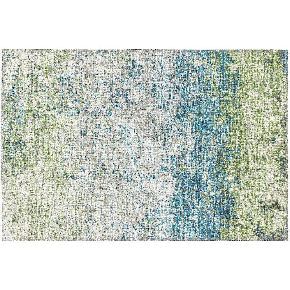 Rylee Green 1 ft. 8 in. x 2 ft. 6 in. Geometric Indoor/Outdoor Area Rug