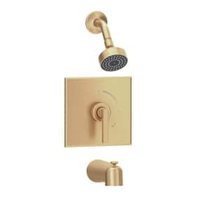 Duro 1-Handle Wall-Mounted Tub and Shower Trim Kit in Brushed Bronze (Valve not Included)