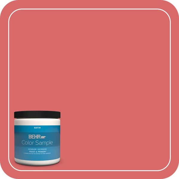 BEHR PREMIUM PLUS 8 oz. #160B-6 Coral Expression Satin Enamel Interior/Exterior Paint & Primer Color Sample