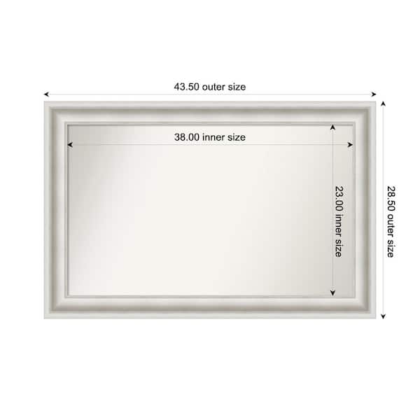 Amanti Art Parlor White 43.5 in. W x 28.5 in. H Custom Non-Beveled Recycled Polystyrene Framed Bathroom Vanity Wall Mirror