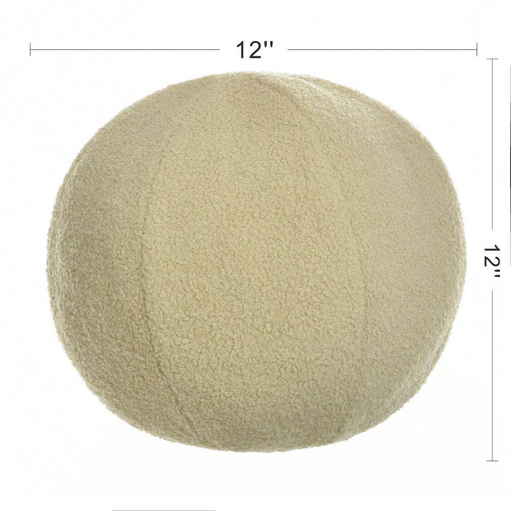 Cream 12" Square Plush Throw Pillow with Duck Feather Fill