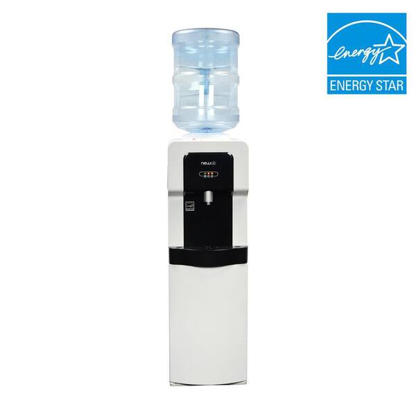 NewAir Premium BPA FREE Top Loading Water Dispenser with Instantly Hot and Cold Water in Stainless Steel Water Tank - White