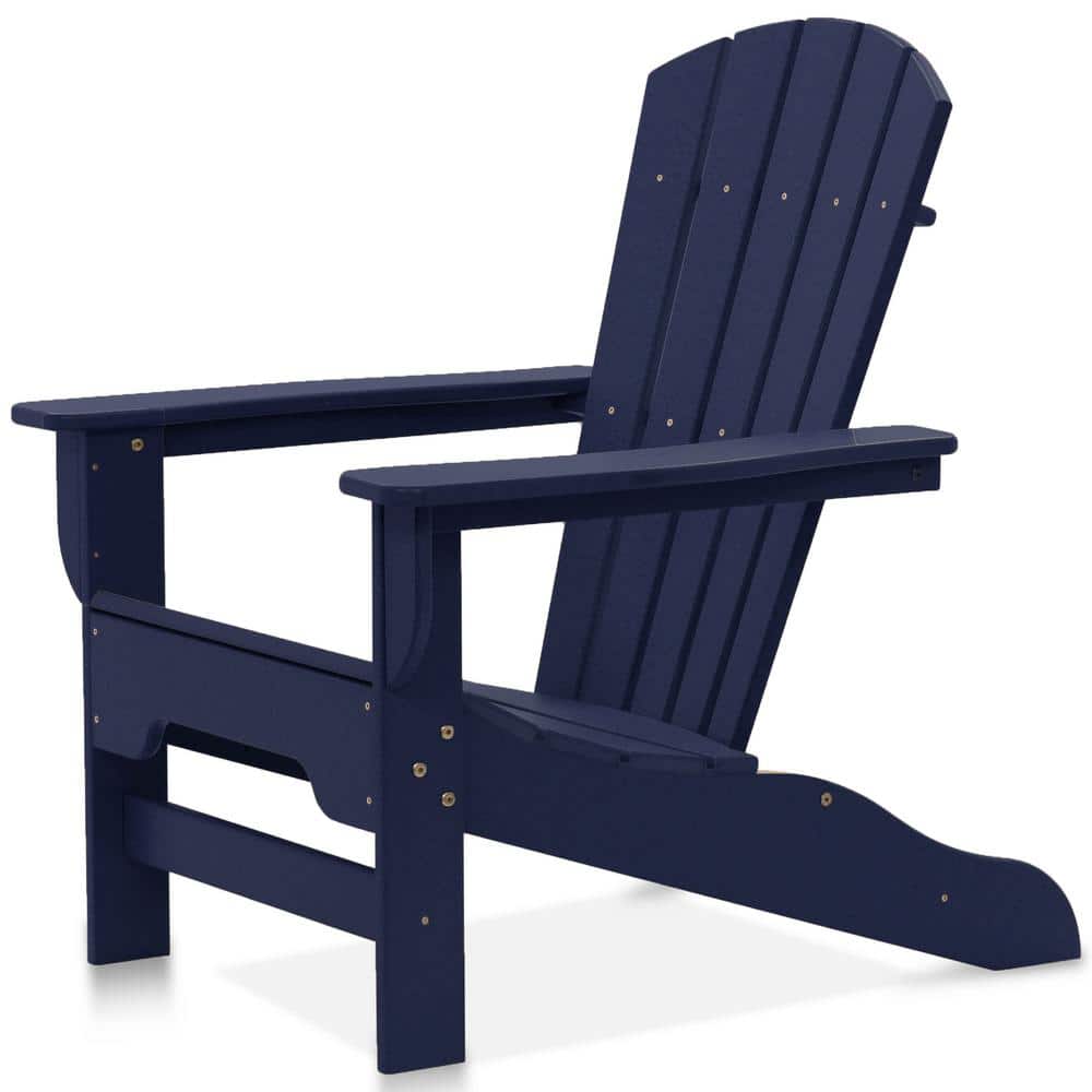 DUROGREEN Boca Raton Navy Blue Recycled Plastic Adirondack Chair