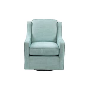 Lois Dusty Aqua Chenille Swivel Armchair