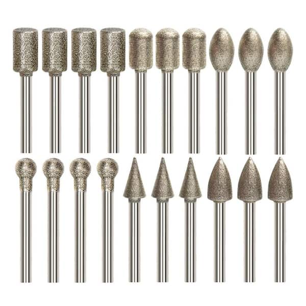 20Pcs 120-Grit Diamond Grinder Bit 1/8" Shank
