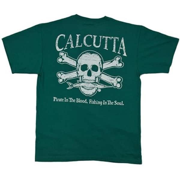 Calcutta Adult Large Original Logo Short Sleeved Front Pocket T-Shirt in Green