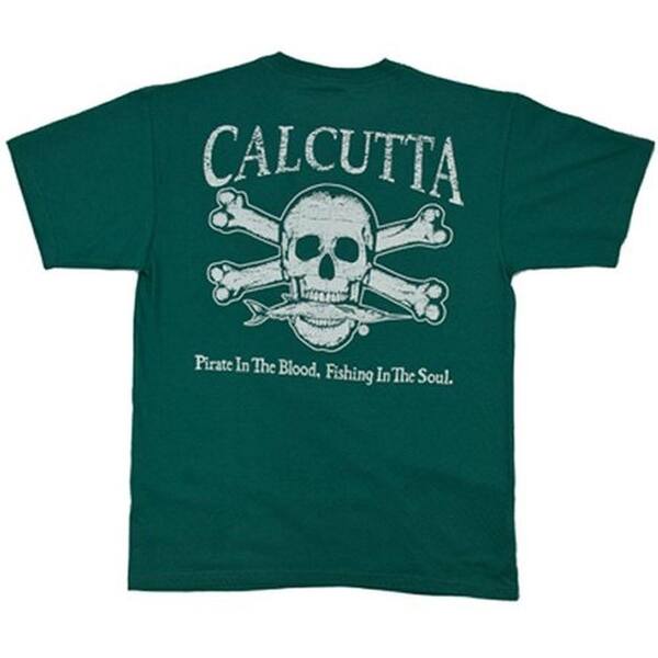 Calcutta Adult Extra Original Logo Short Sleeved Front Pocket T-Shirt in Green