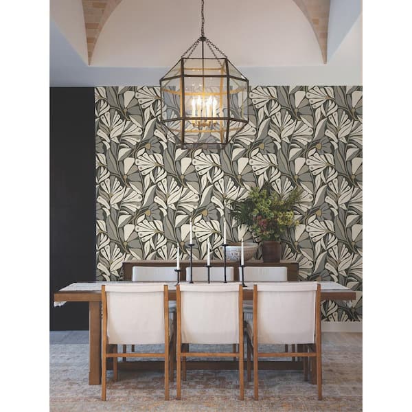 396 in. x 20.5 in. Grey Cabana Club Wallpaper Roll