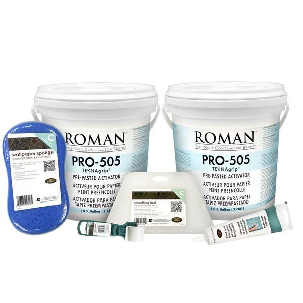 Roman PRO-505 2-gal. Wallpaper Adhesive Kit for Medium Sized Rooms and Hallways