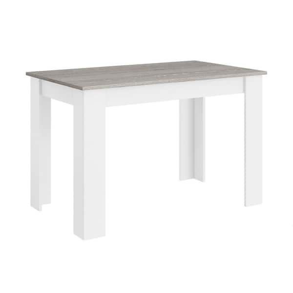 Costway Dark Gray Wood 28 in. 4-Legs Rectangular Kitchen Dining Table for Small Space Seats 4